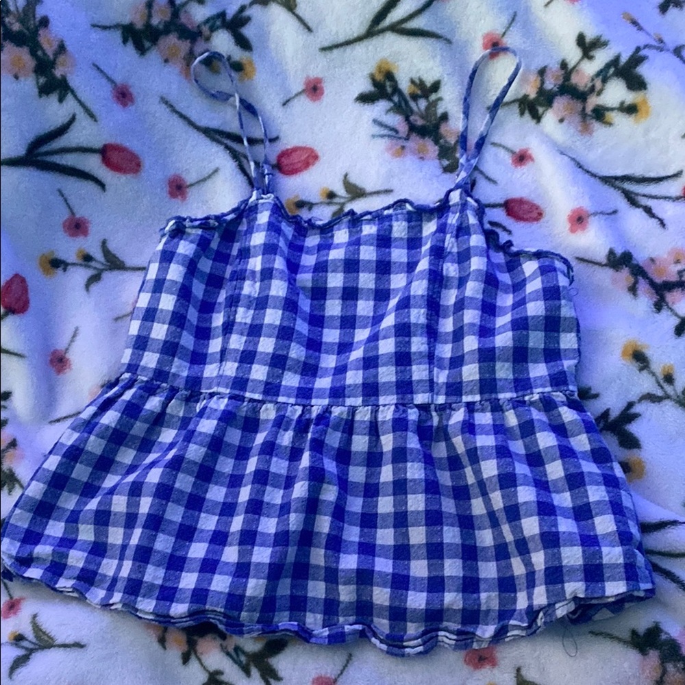 Love on a Hanger Blue and White Gingham Camisole